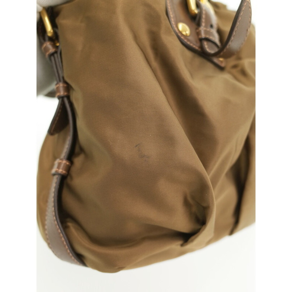 Prada brown Leather jacquard handbag Tessuto - Picture 5 of 9